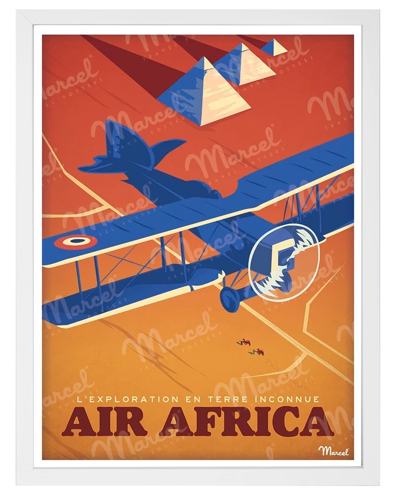 Affiche AIR AFRICA "Exploration en Terre Inconnue"