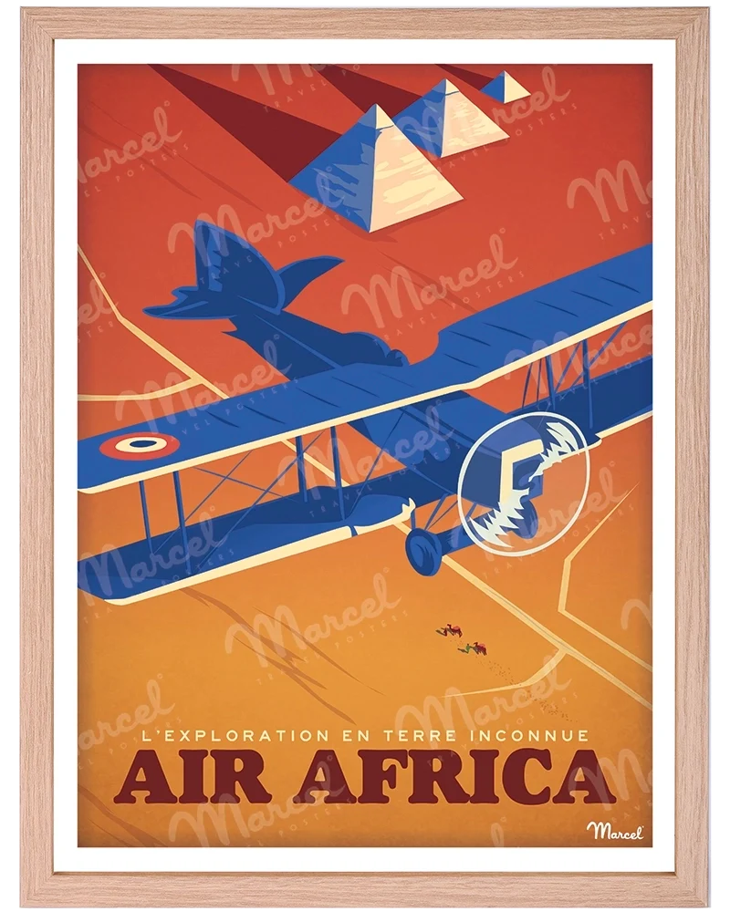 Affiche AIR AFRICA "Exploration en Terre Inconnue"