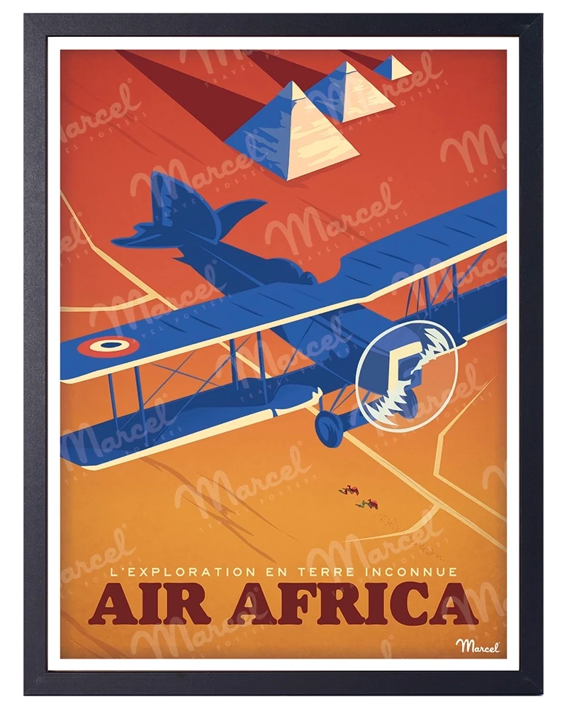 Affiche AIR AFRICA "Exploration en Terre Inconnue"