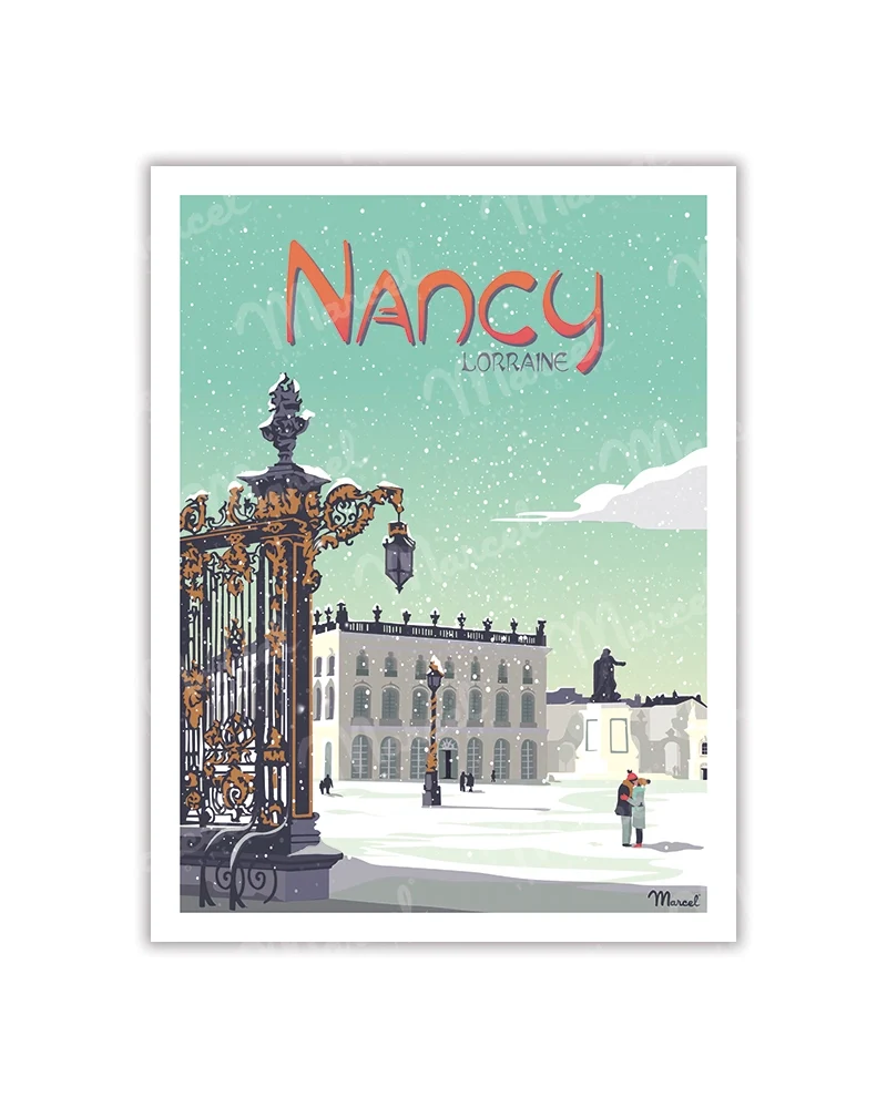 Carte Postale NANCY "Place Stanislas" en hiver