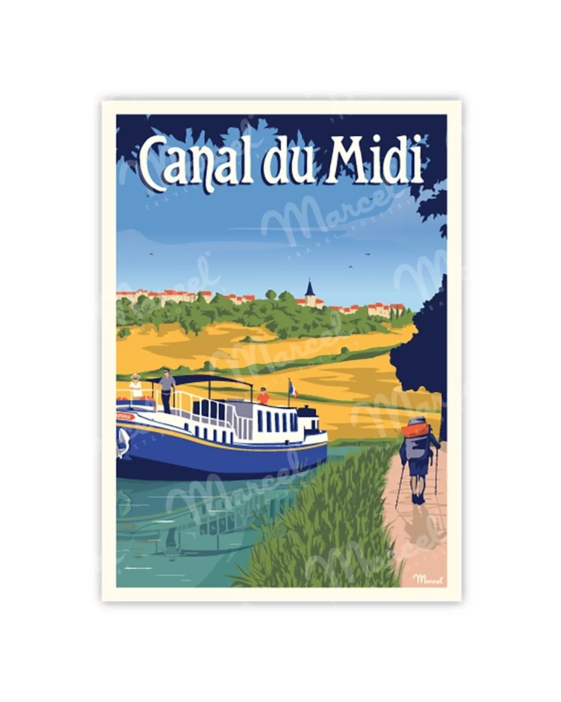 Carte Postale CANAL DU MIDI "La Randonnée"