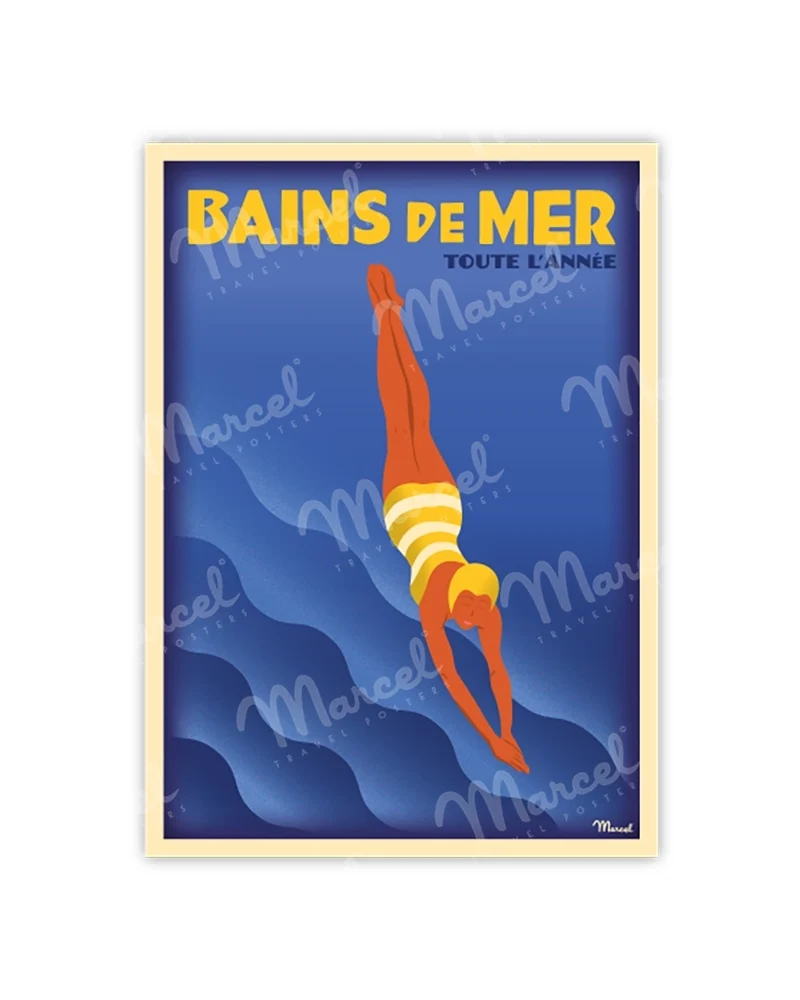 Carte Postale Bains de Mer "Indigo"