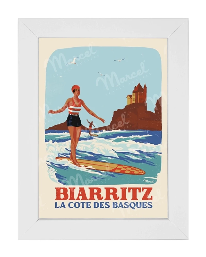 Carte Postale BIARRITZ "Retro Surf"
