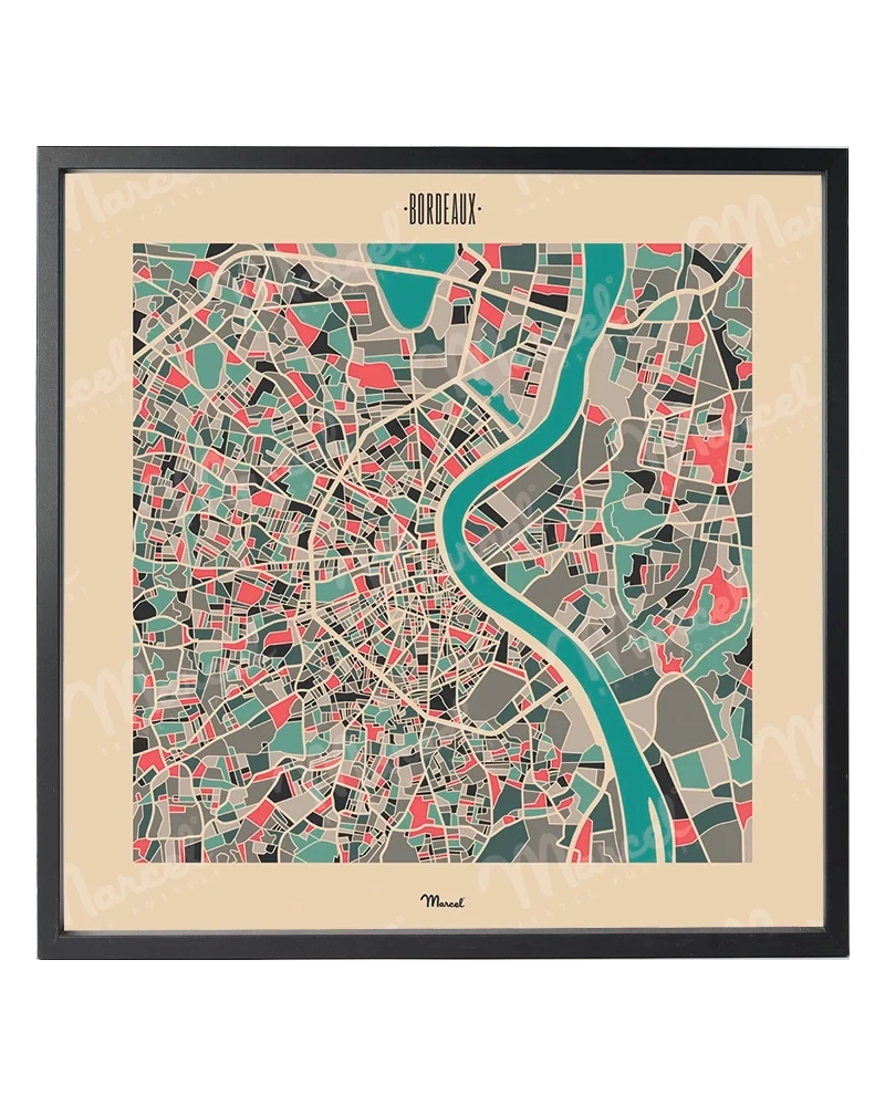 Affiche BORDEAUX "Plan Mozaïc"
