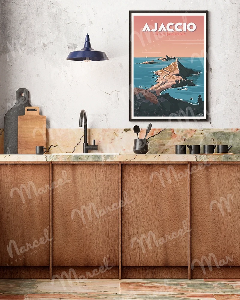 Affiche AJACCIO "Les Îles Sanguinaires"