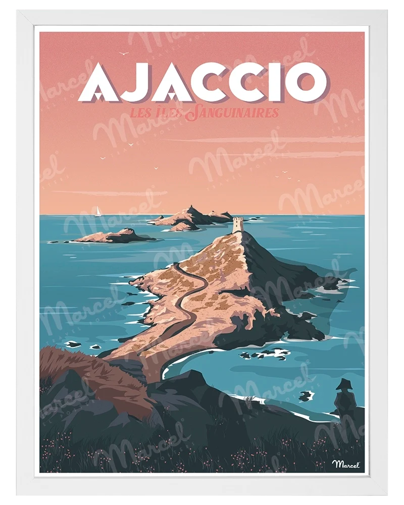 Affiche AJACCIO "Les Îles Sanguinaires"