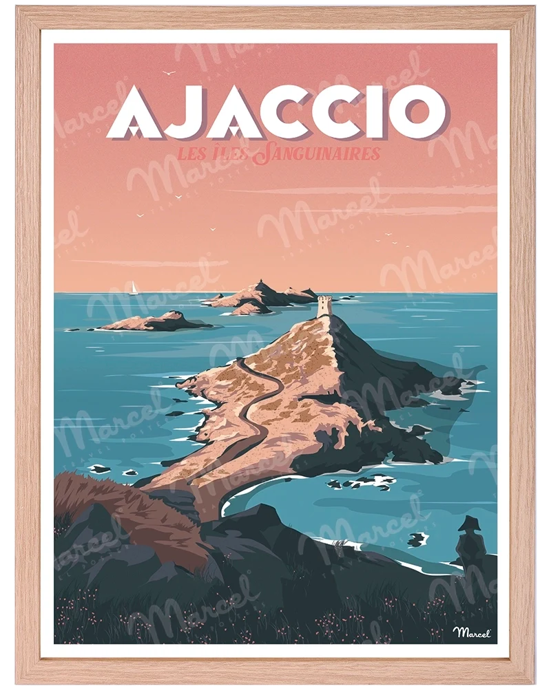 Affiche AJACCIO "Les Îles Sanguinaires"