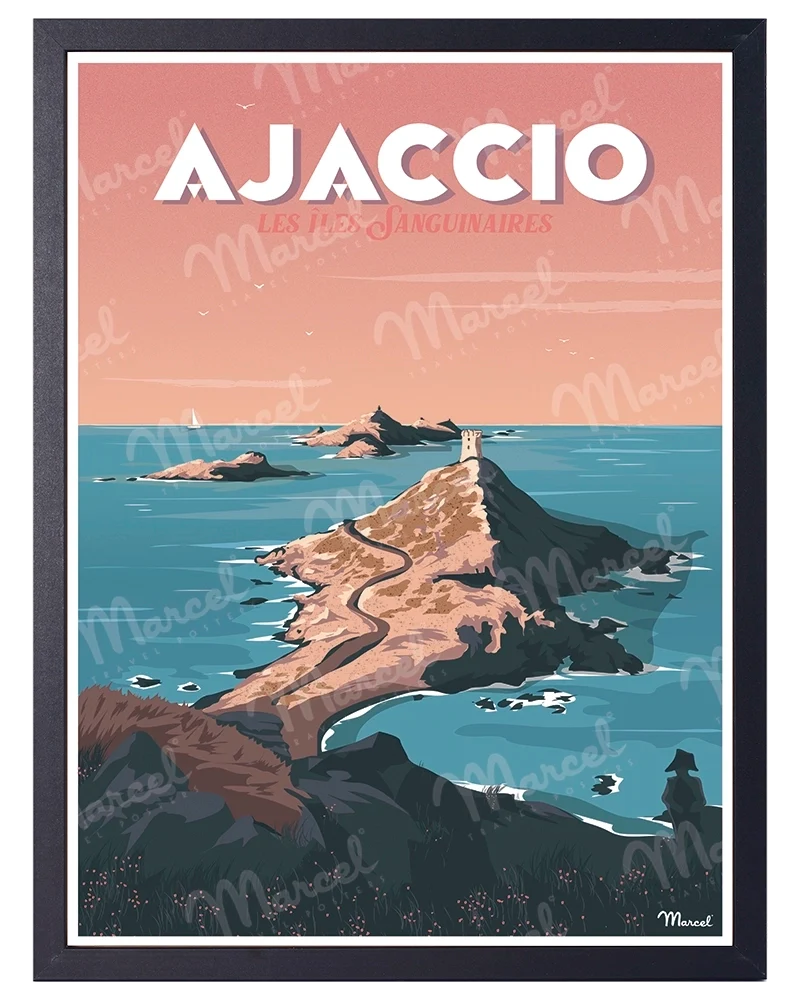 Affiche AJACCIO "Les Îles Sanguinaires"