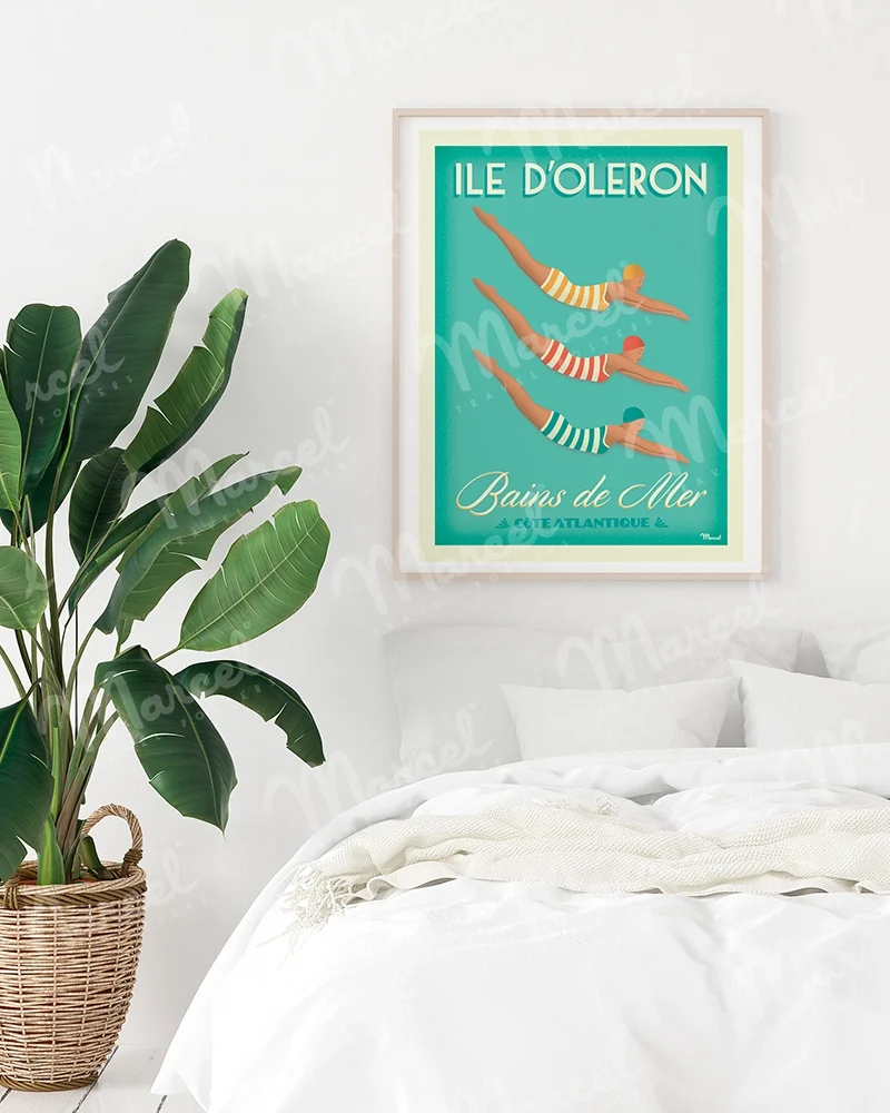 Affiche ÎLE D’OLÉRON "Bains de Mer"