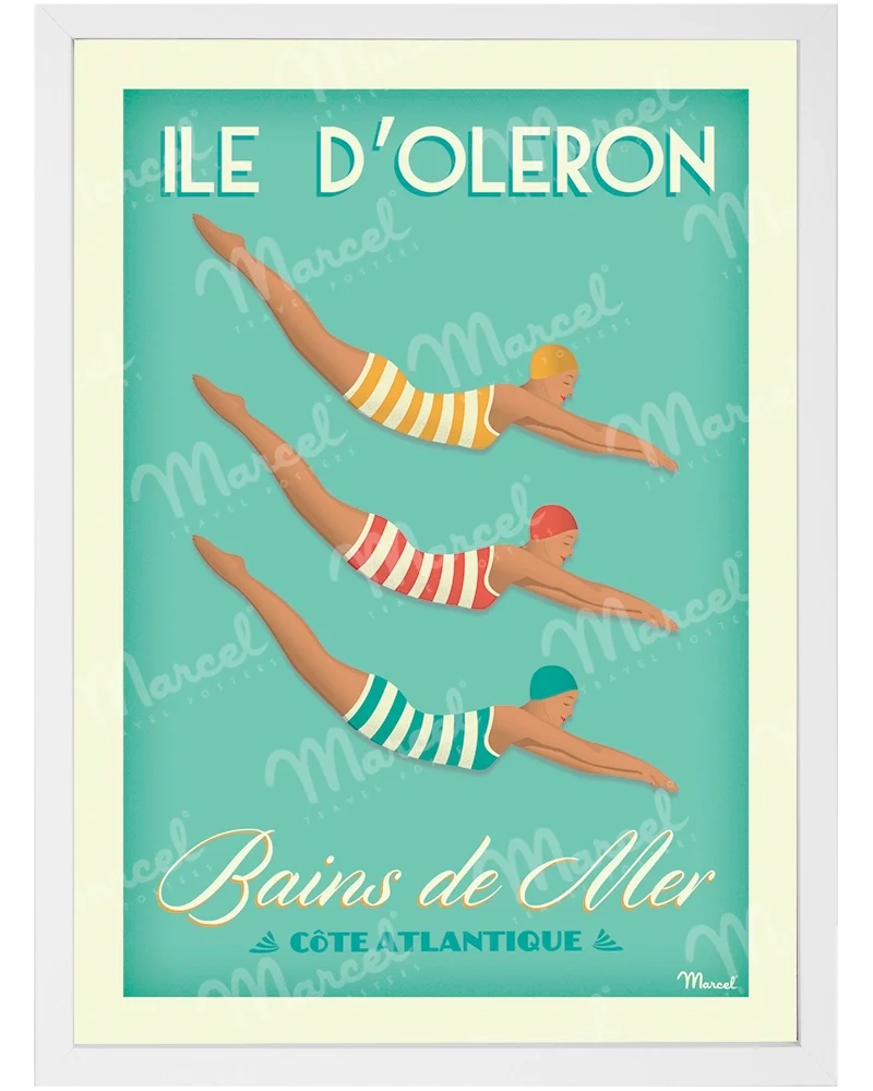 Affiche ÎLE D’OLÉRON "Bains de Mer"