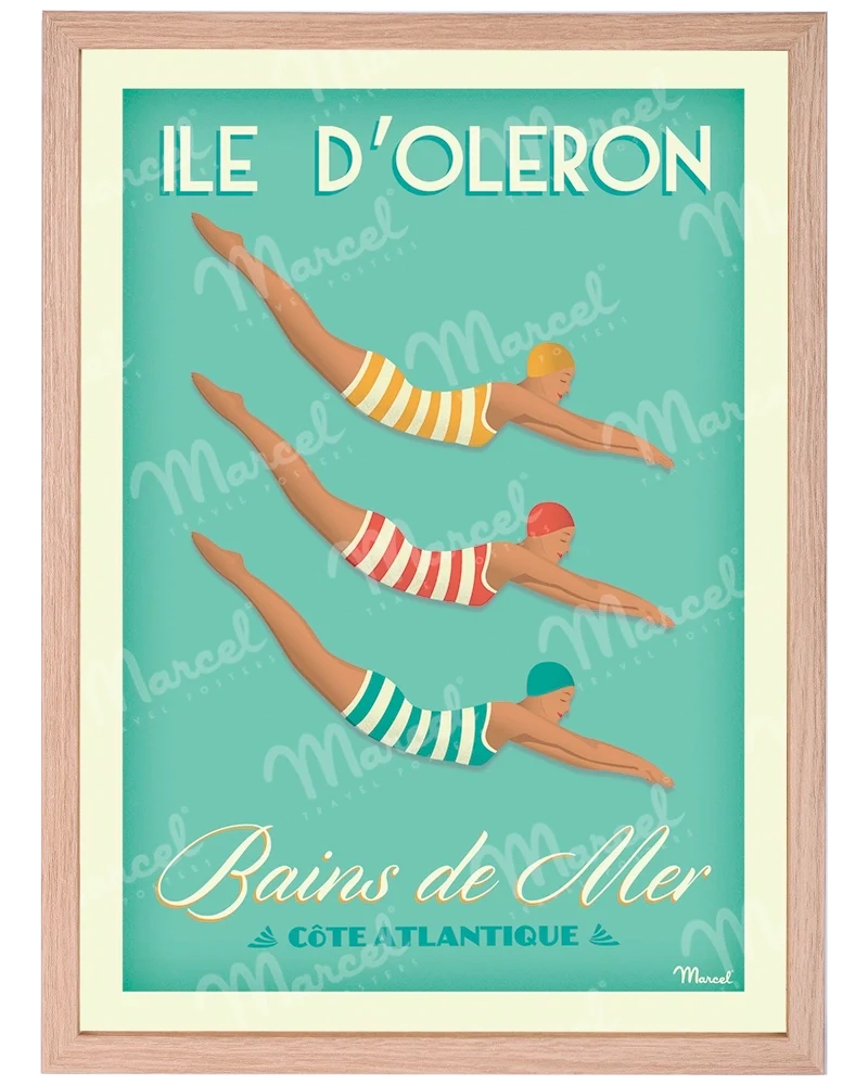 Affiche ÎLE D’OLÉRON "Bains de Mer"