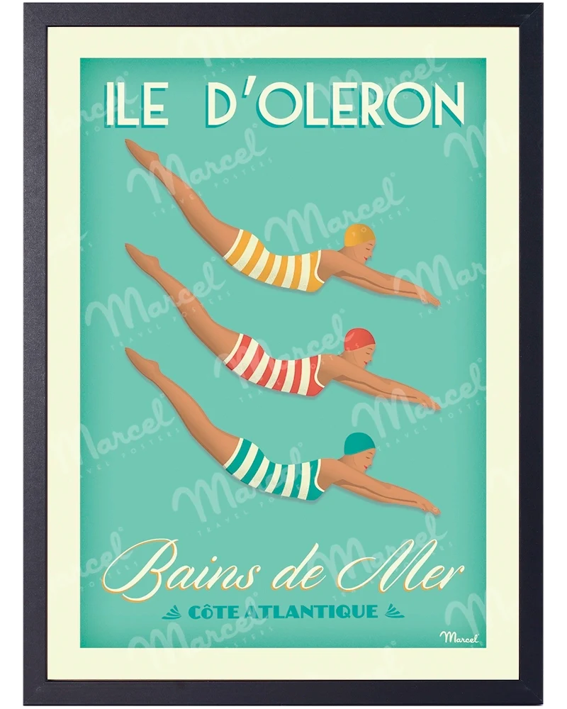 Affiche ÎLE D’OLÉRON "Bains de Mer"