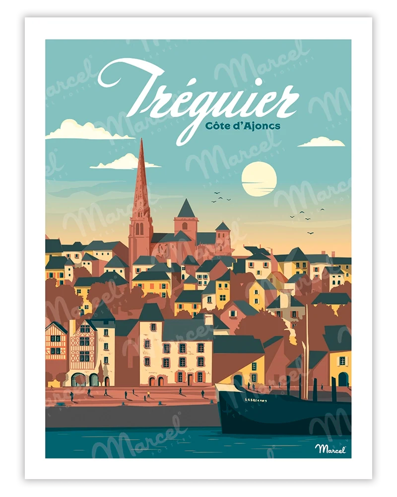 Affiche TRÉGUIER "Côte D'Ajoncs"