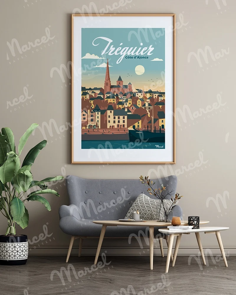 Affiche TRÉGUIER "Côte D'Ajoncs"