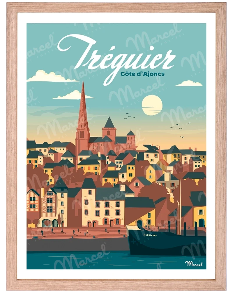 Affiche TRÉGUIER "Côte D'Ajoncs"