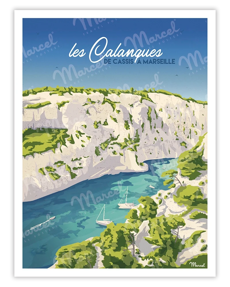 Affiche LES CALANQUES "De Cassis à Marseille"