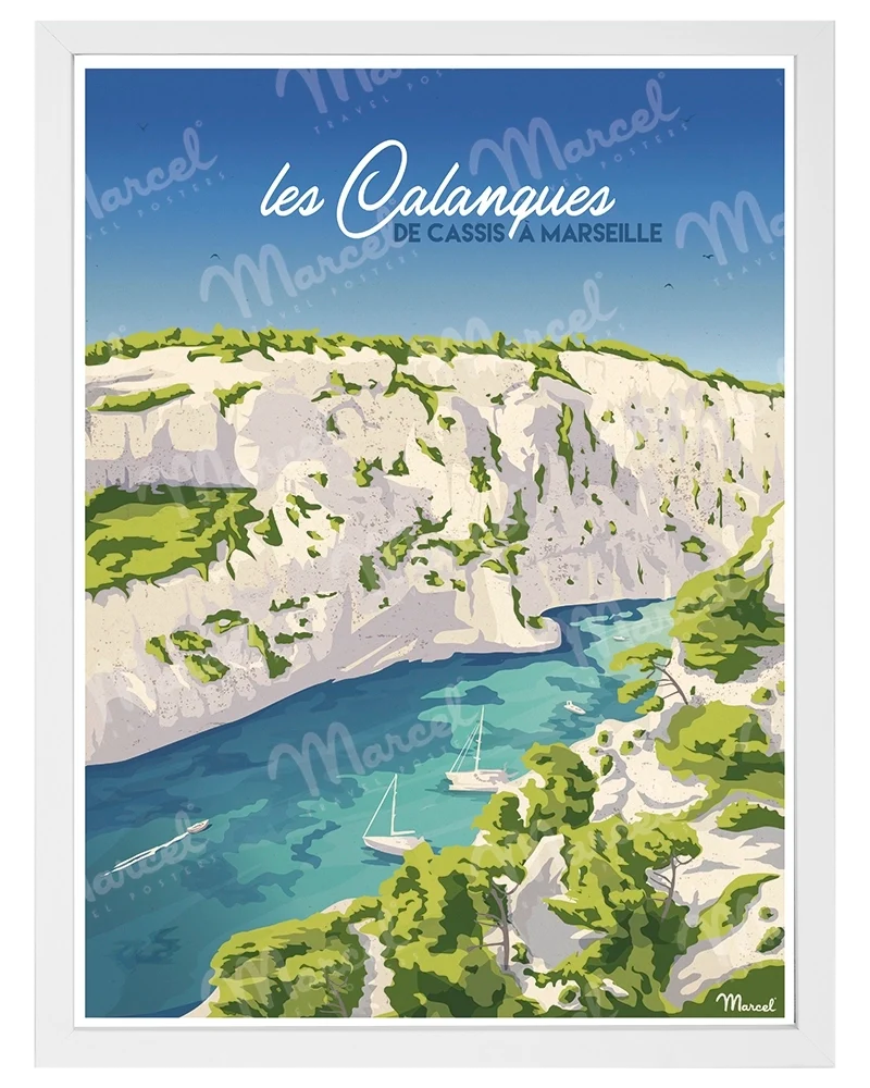 Affiche LES CALANQUES "De Cassis à Marseille"