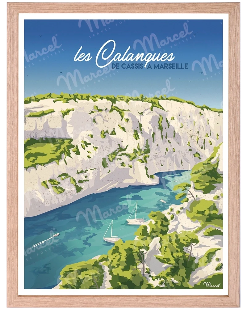 Affiche LES CALANQUES "De Cassis à Marseille"