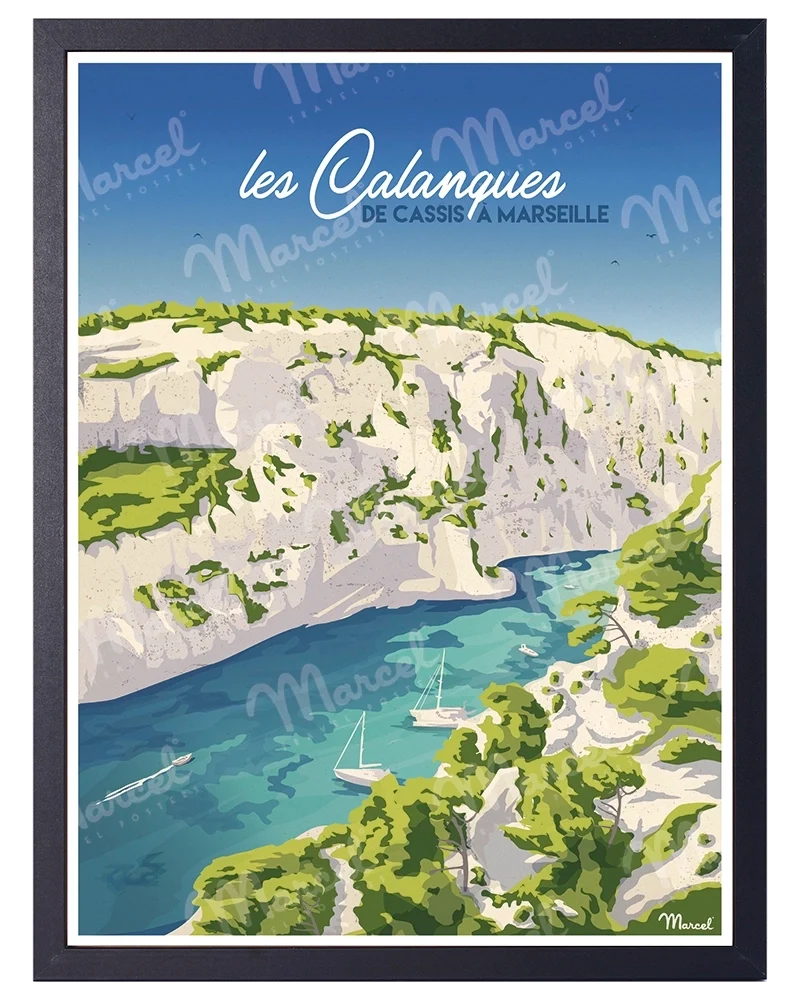 Affiche LES CALANQUES "De Cassis à Marseille"