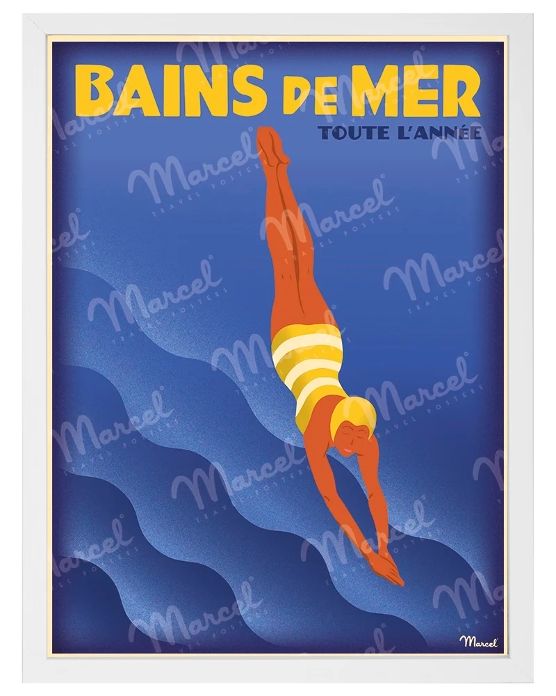 Affiche Bains de Mer "Indigo Pop"