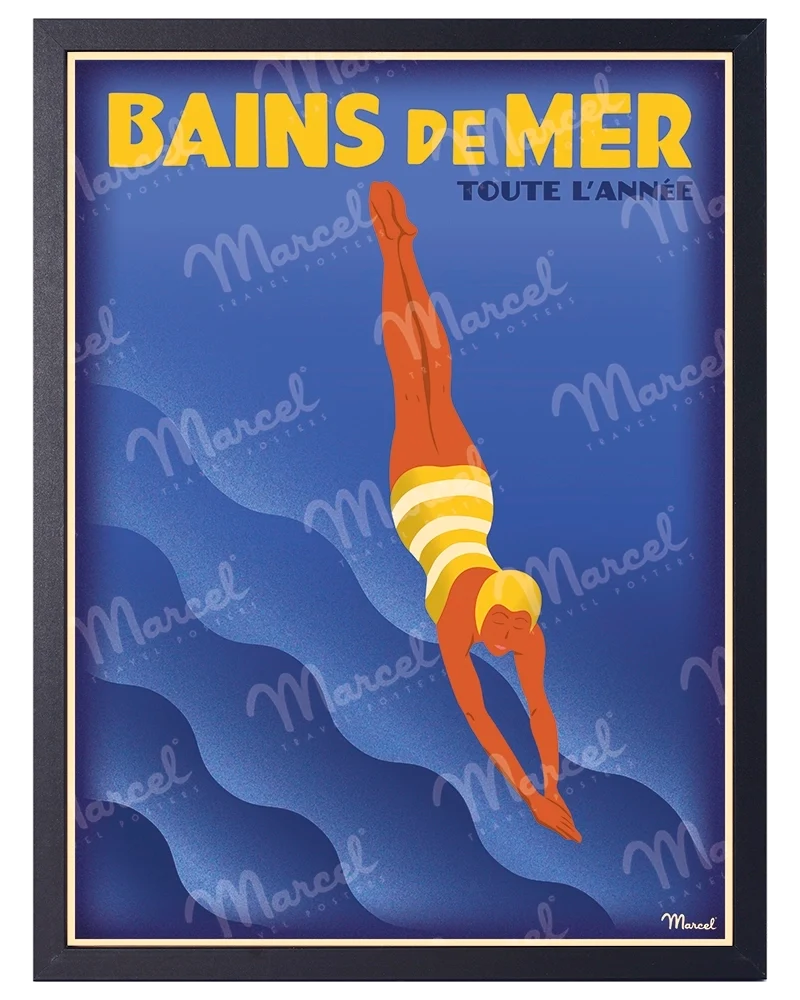 Affiche Bains de Mer "Indigo Pop"