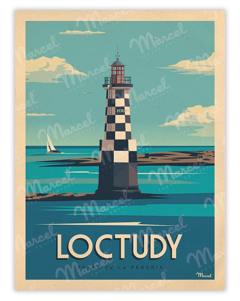 Affiche LOCTUDY "Phare de la Perdrix"