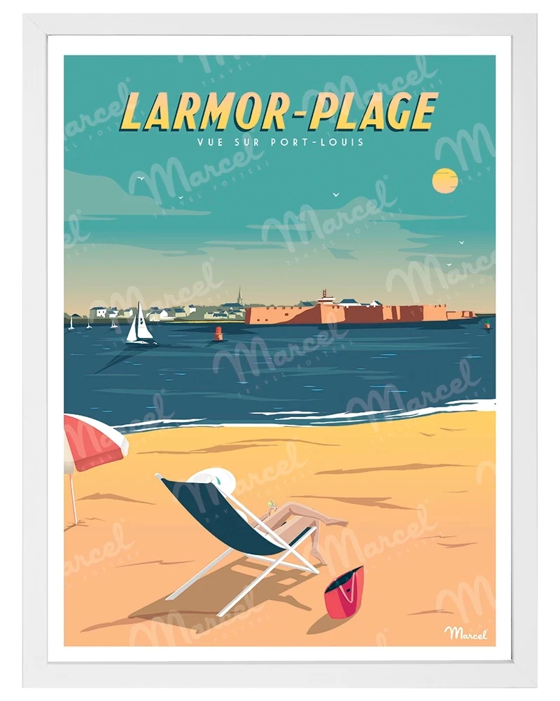 Affiche LARMOR-PLAGE "Vue sur Port-Louis"