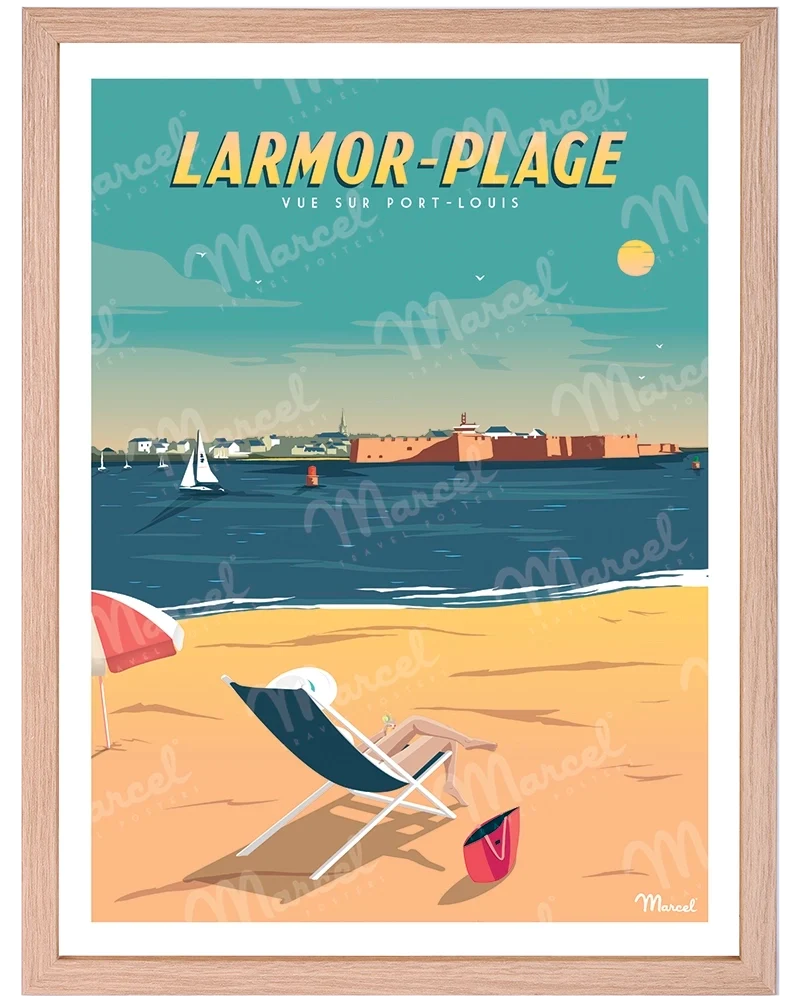 Affiche LARMOR-PLAGE "Vue sur Port-Louis"