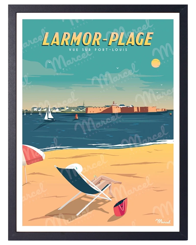 Affiche LARMOR-PLAGE "Vue sur Port-Louis"
