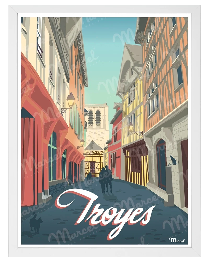 Affiche TROYES "Ruelle des Chats"