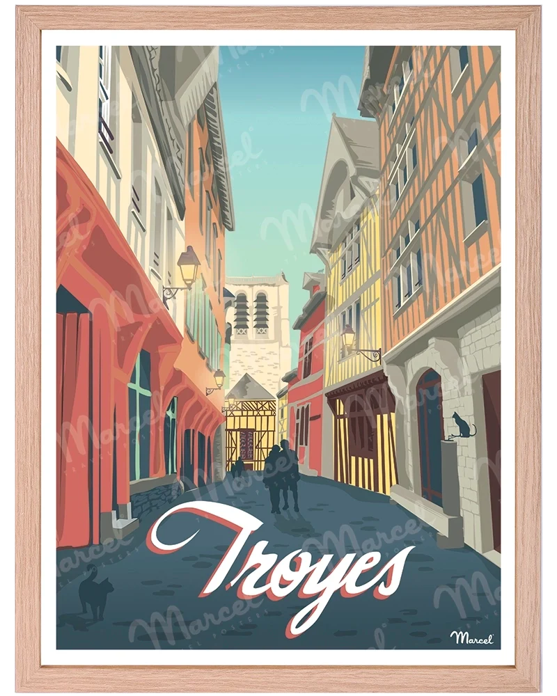 Affiche TROYES "Ruelle des Chats"