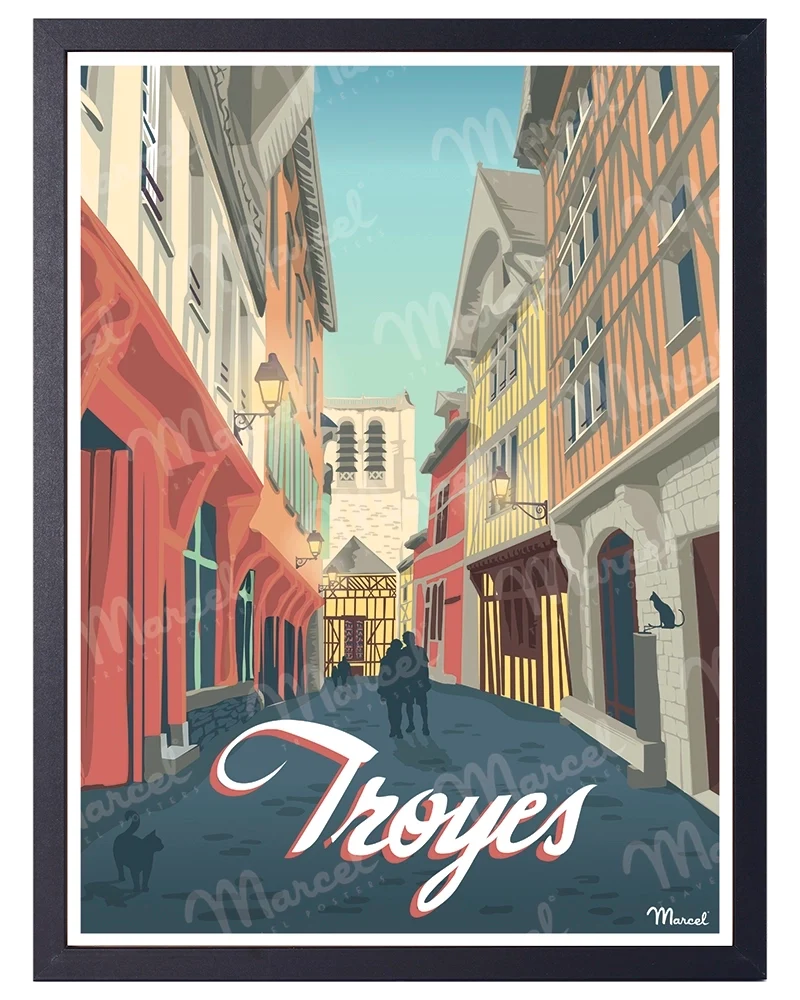 Affiche TROYES "Ruelle des Chats"