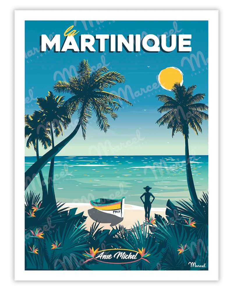 Affiche MARTINIQUE "Anse Michel"