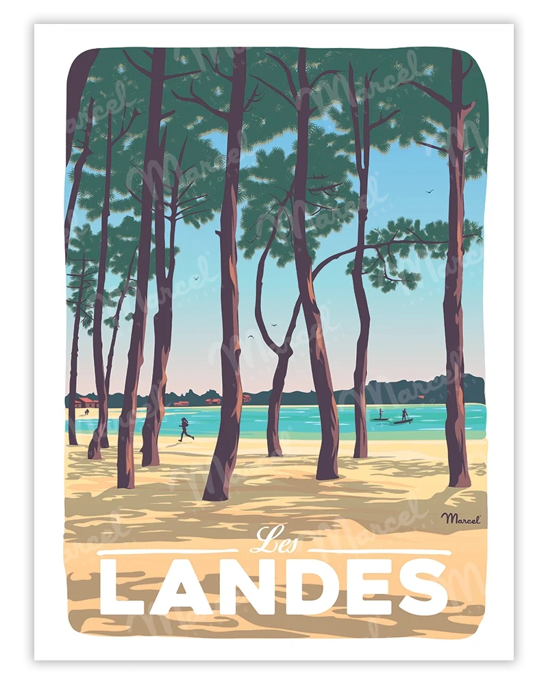 Affiche LANDES "Au Bord du Lac"
