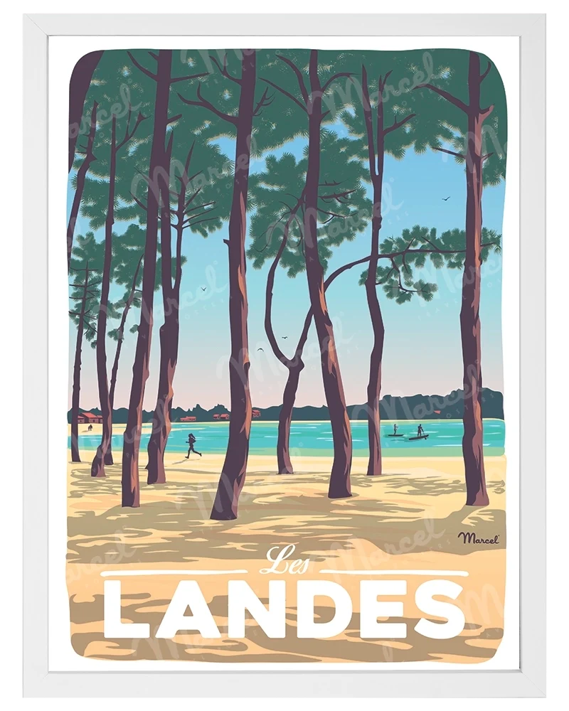 Affiche LANDES "Au Bord du Lac"