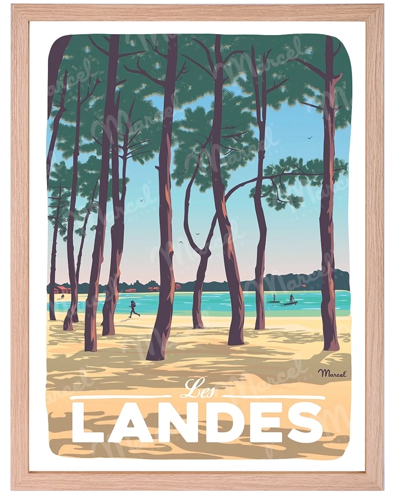 Affiche LANDES "Au Bord du Lac"