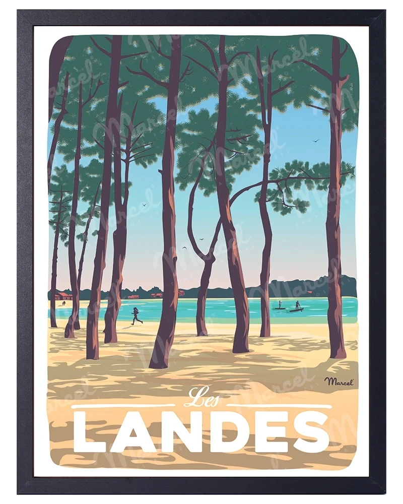 Affiche LANDES "Au Bord du Lac"