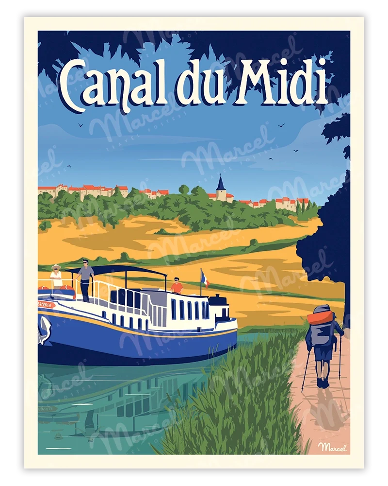 Affiche CANAL DU MIDI "La Randonnée"