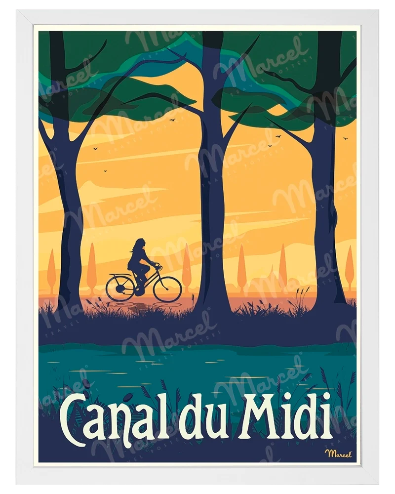 Affiche CANAL DU MIDI "Le Vélo"