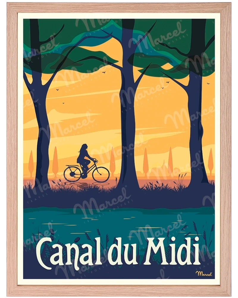 Affiche CANAL DU MIDI "Le Vélo"