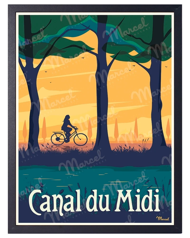 Affiche CANAL DU MIDI "Le Vélo"