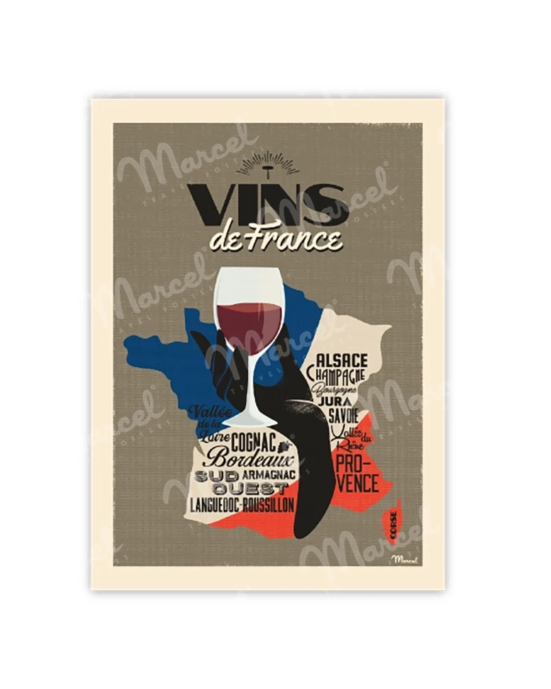 Carte Postale "Vins de France"
