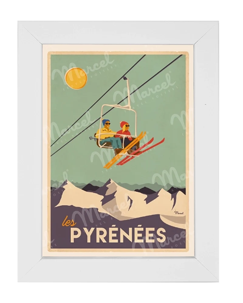 Carte Postale PYRÉNÉES "Le Télésiège"