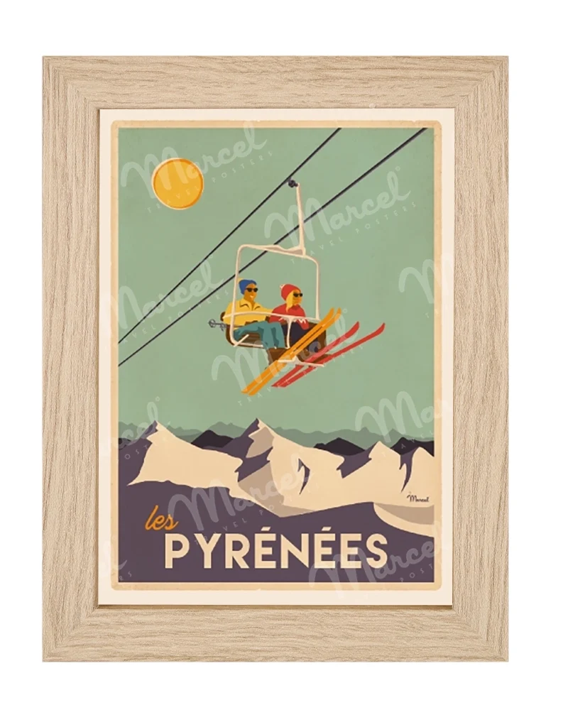 Carte Postale PYRÉNÉES "Le Télésiège"