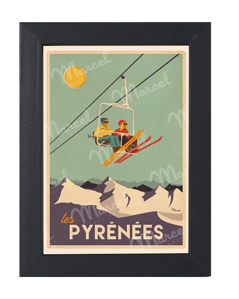 Carte Postale PYRÉNÉES "Le Télésiège"
