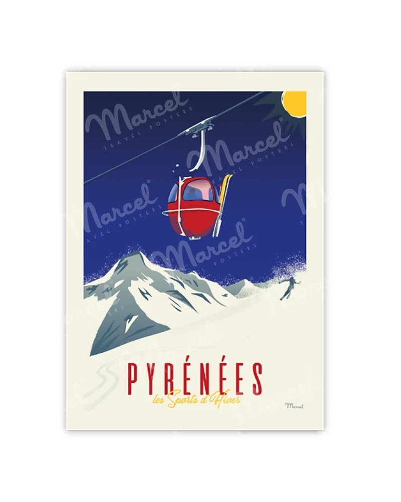 Carte Postale PYRÉNÉES "La Télécabine"