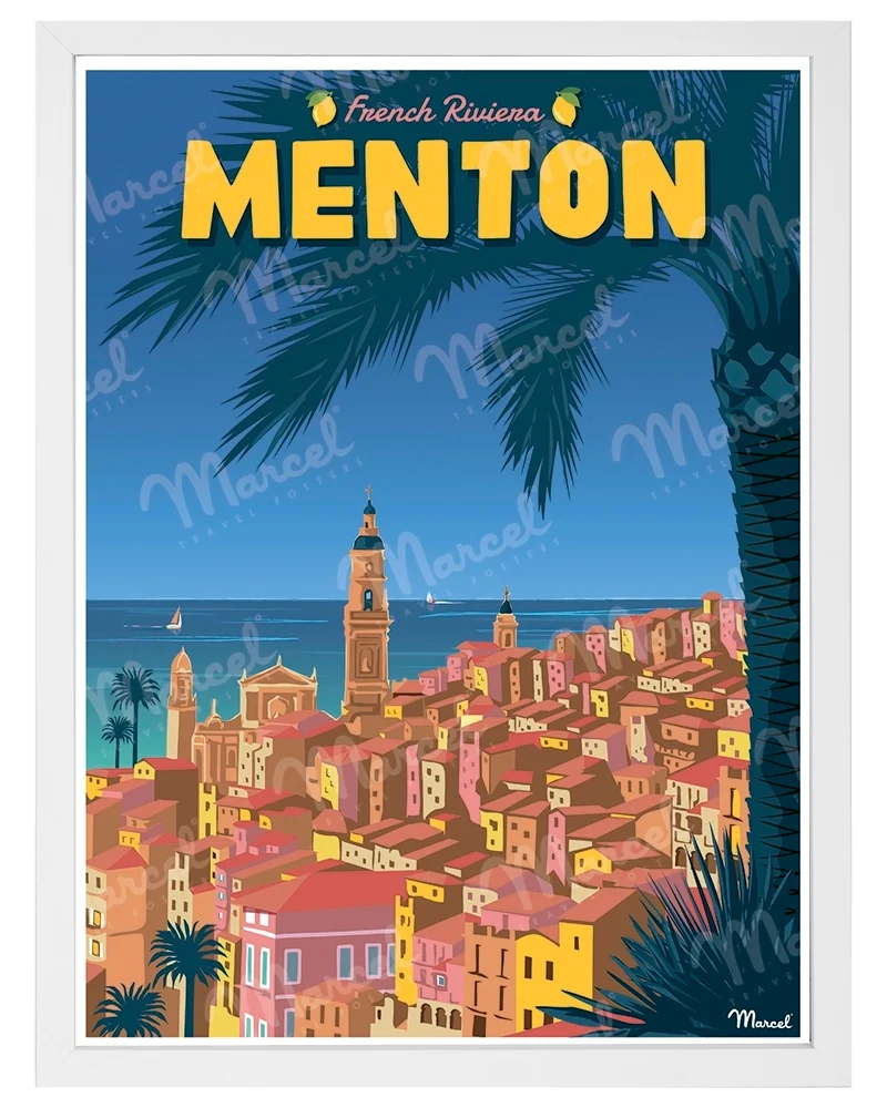 Affiche MENTON "French Riviera"