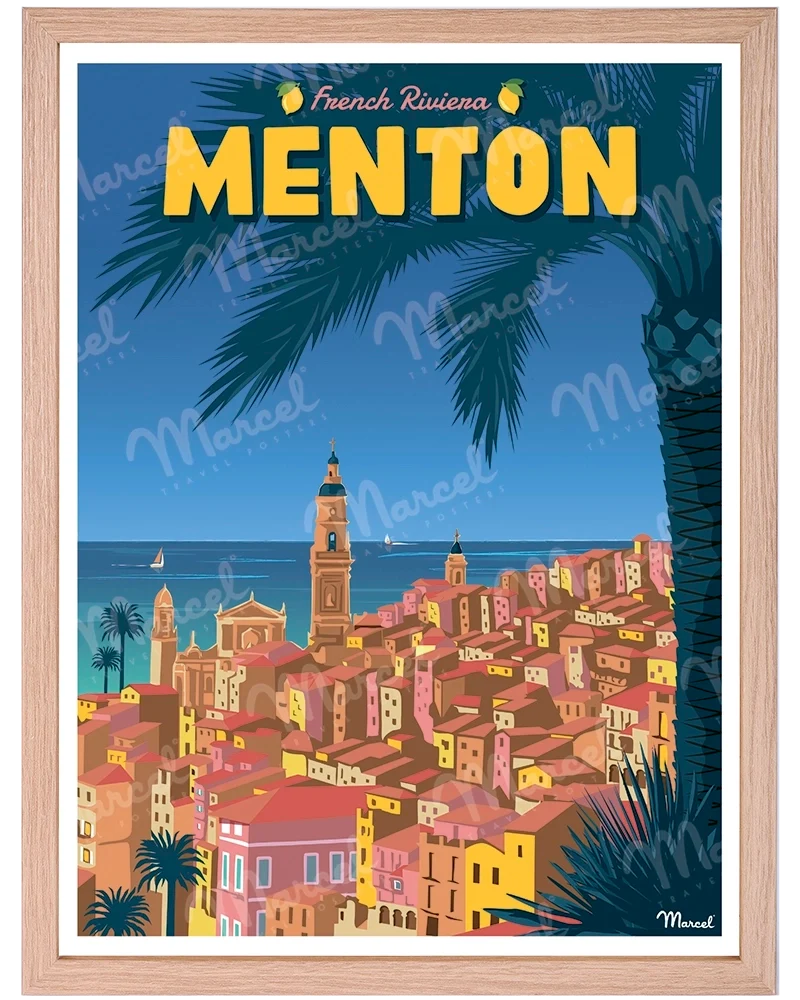 Affiche MENTON "French Riviera"