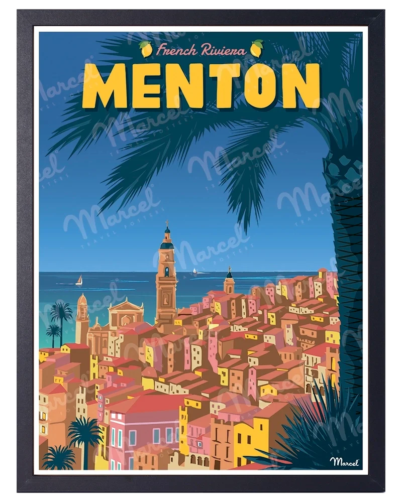 Affiche MENTON "French Riviera"