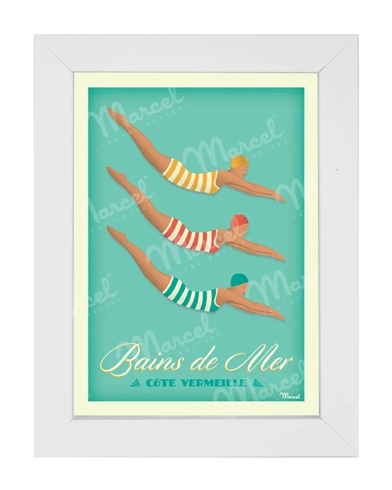 Carte Postale CÔTE VERMEILLE "Bains de Mer"